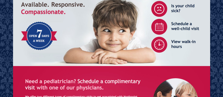 Screenshot of Northpoint Pediatrics Home Page