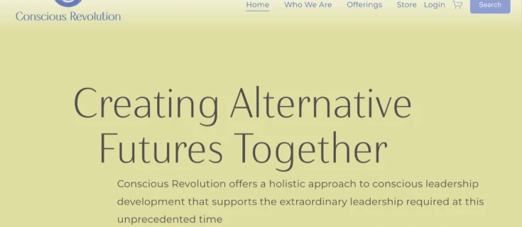 Screenshot of the Conscious Revolution website home page
