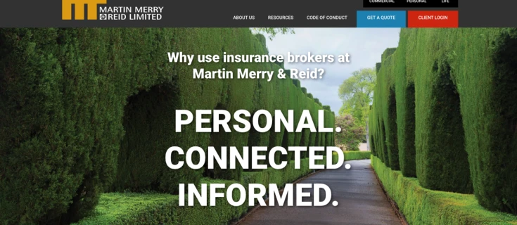 Screenshot of the MMR homepage