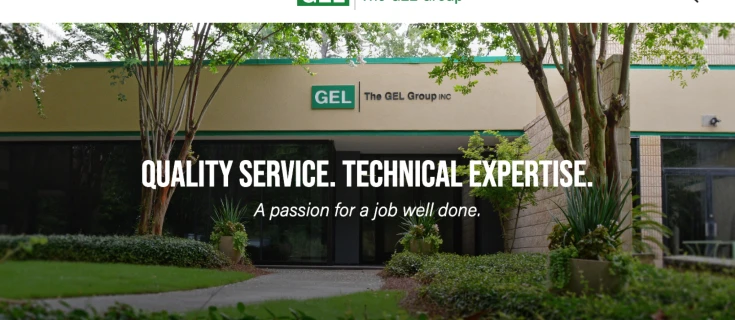 Screenshot of GEL Group home page