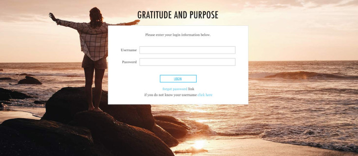  Screenshot of Gratitude and Purpose website home page