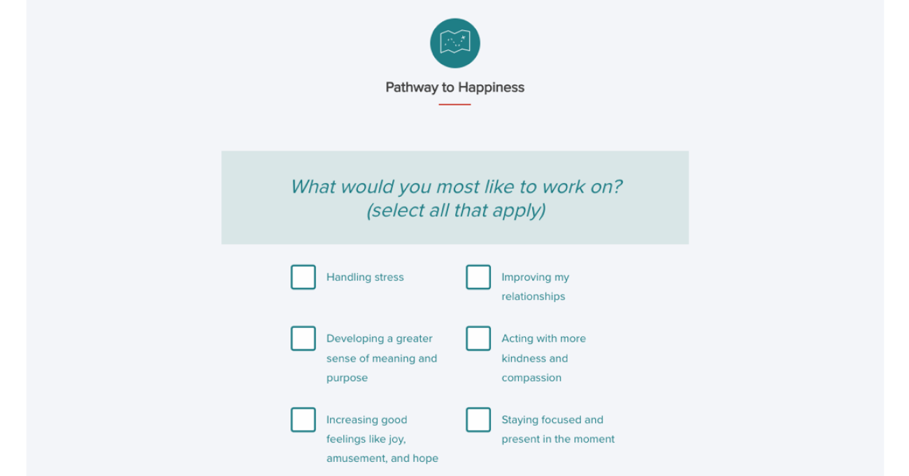 Pathway to Happiness Recommendation Engine