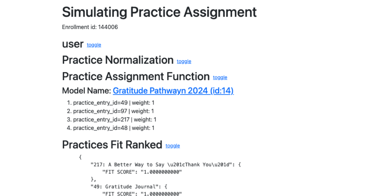 Pathway to Happiness Recommendation Engine