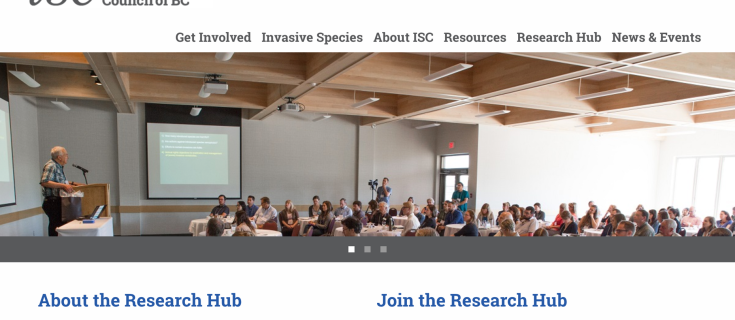 Screenshot of the ISCBC Website Research Hub Home