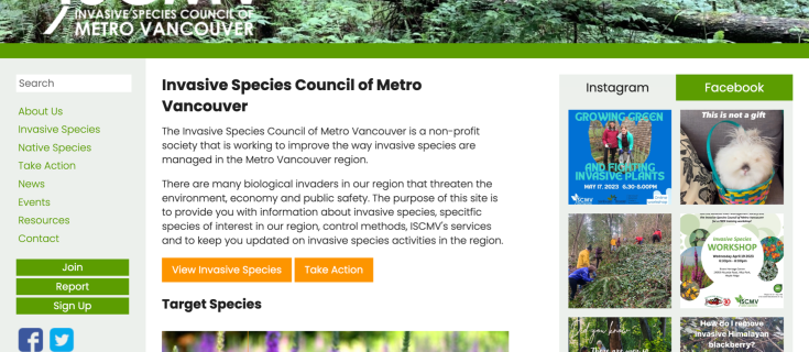 Screenshot of ISCMV home page