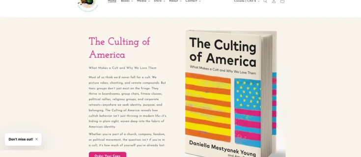 Screenshot of the Knitting Cult Lady homepage