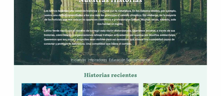 Latino Verde Home Page Screenshot
