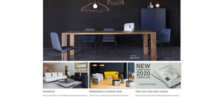 Screenshot of Linea home page