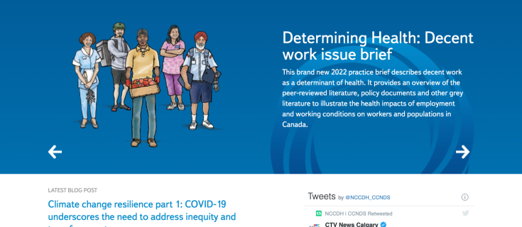 Screenshot of the NCCDH home page