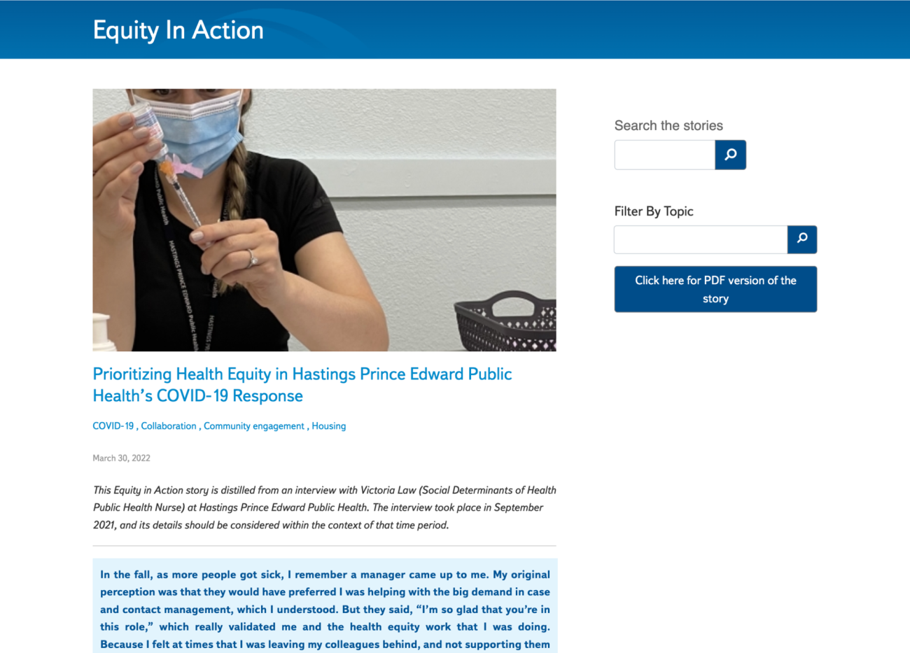 National Collaborating Centre for Determinants of Health (NCCDH)