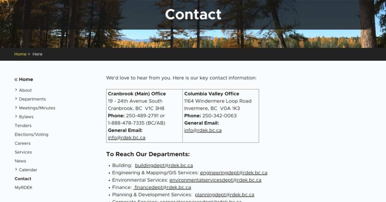 Regional District of the East Kootenays (RDEK)