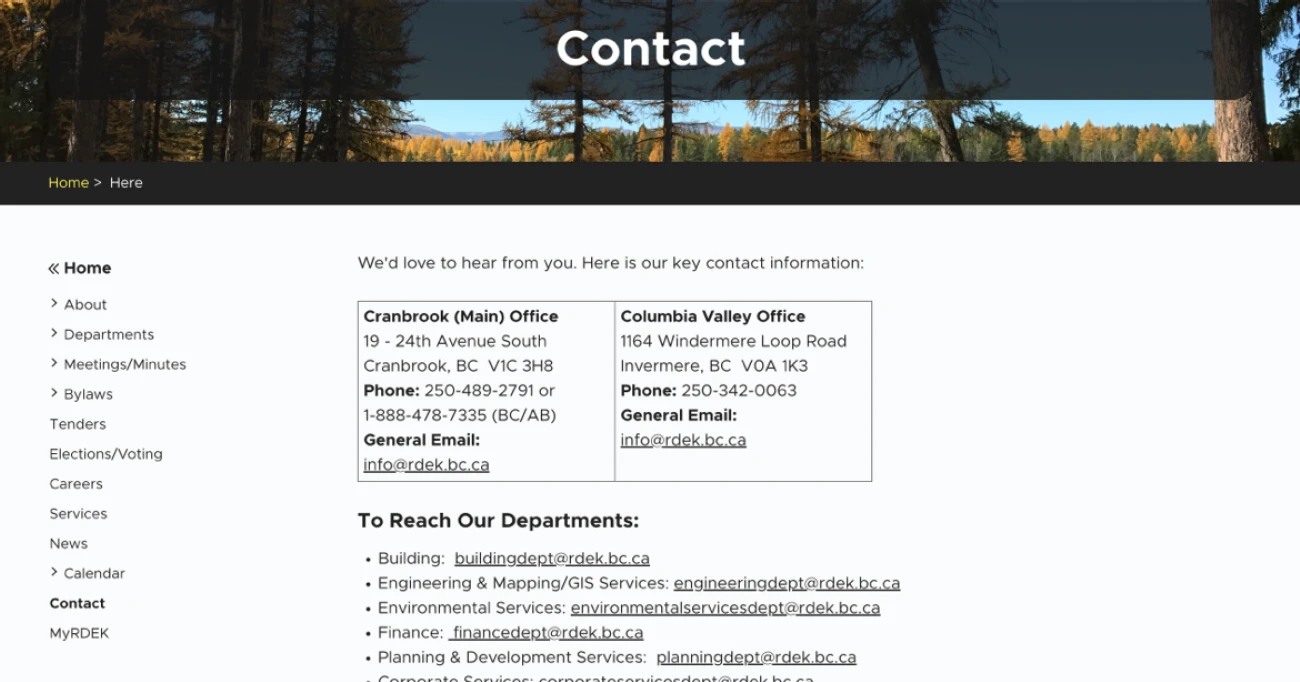 Regional District of the East Kootenays (RDEK)