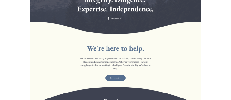 Screenshot of Reedman Law website Home page