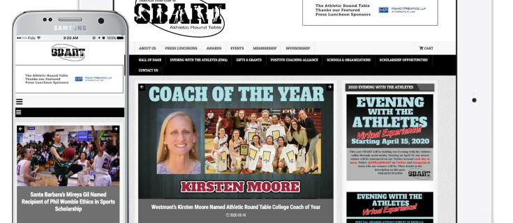 Screenshot of SBART on phone and tablet