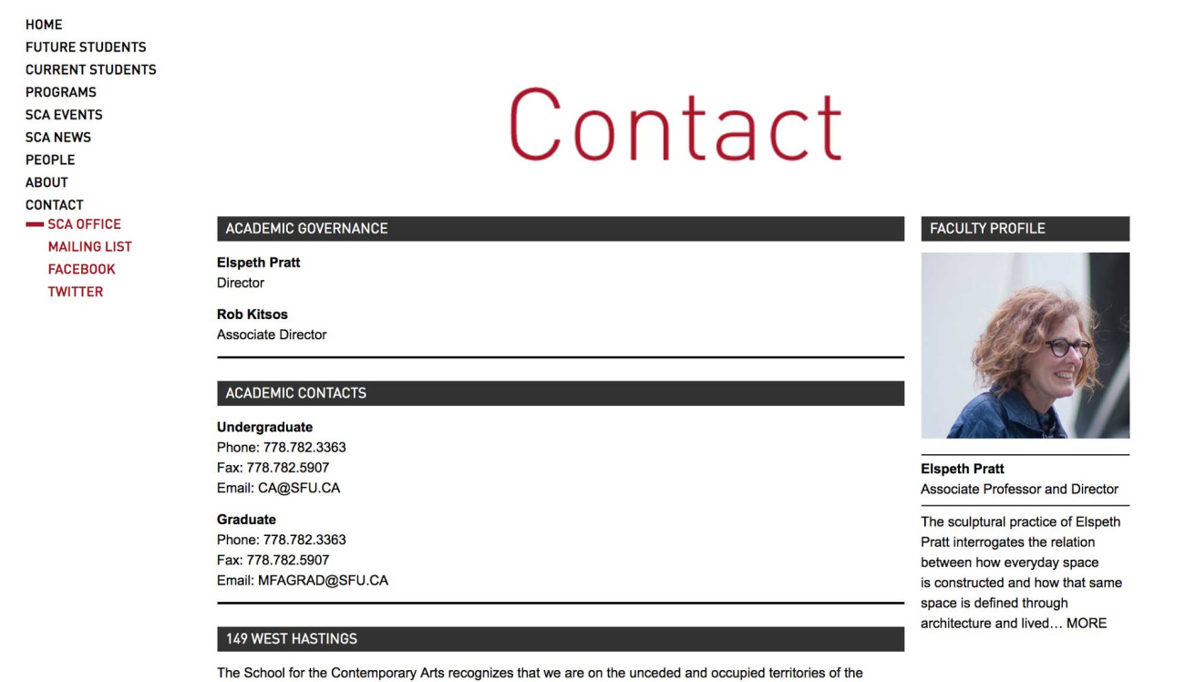 SFU School for Contemporary Arts