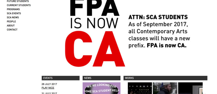 Screenshot of SFU website home page