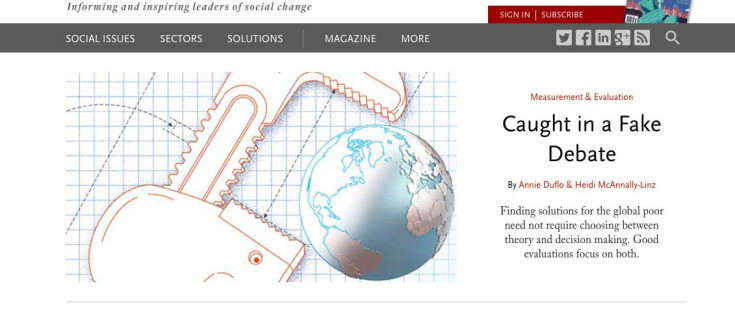 Screenshot of SSIR website home page