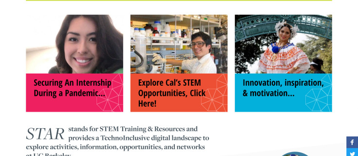 Screenshot of STAR's website homepage