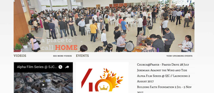 Screenshot of St. James' Church website home page