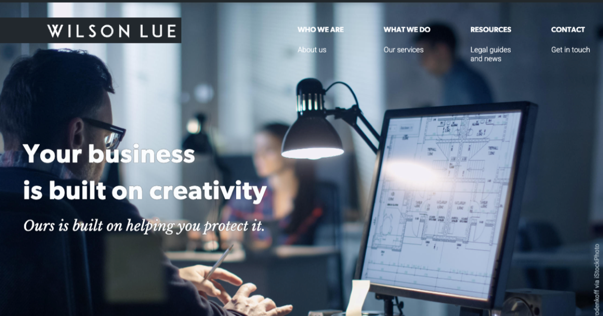 Screenshot of the Wilson Lue website home page