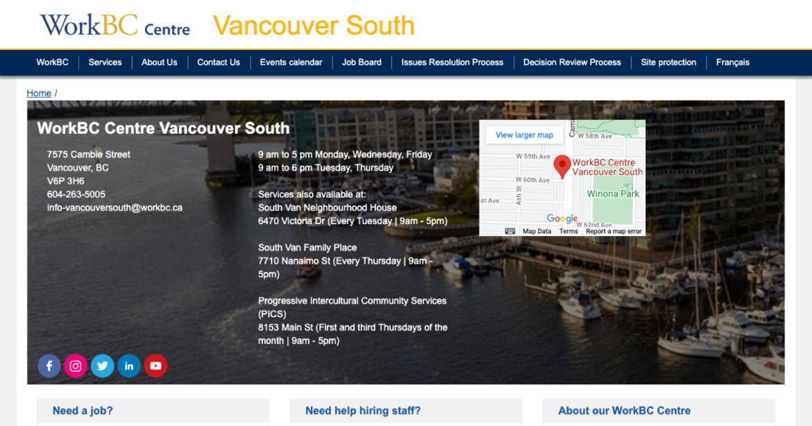 YWCA Metro Vancouver’s WorkBC Centres